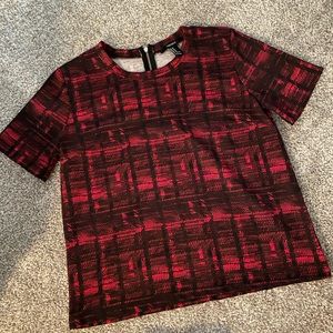 Red boxy plaid pattern top (used)